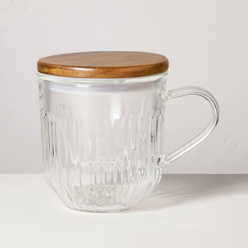 Hearth & Hand with Magnolia 15oz Glass Tea Infuser Clear Mug